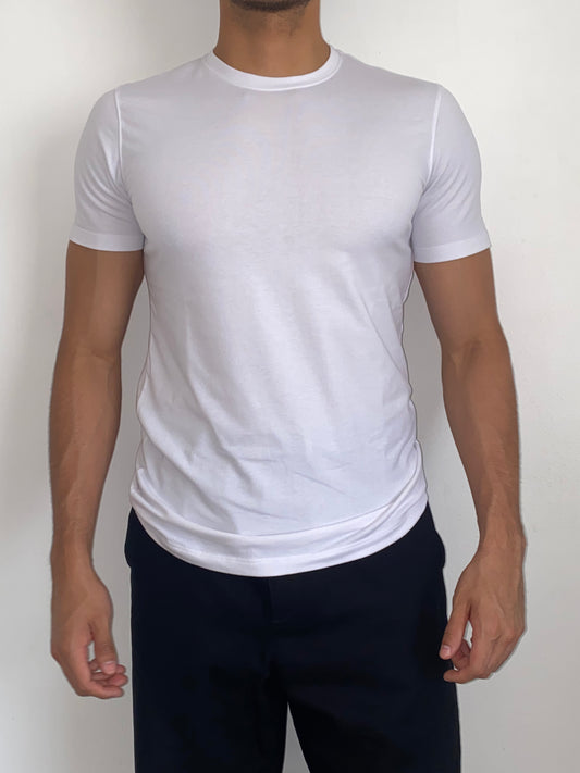 Camiseta Básica Slim Fit - Blanco