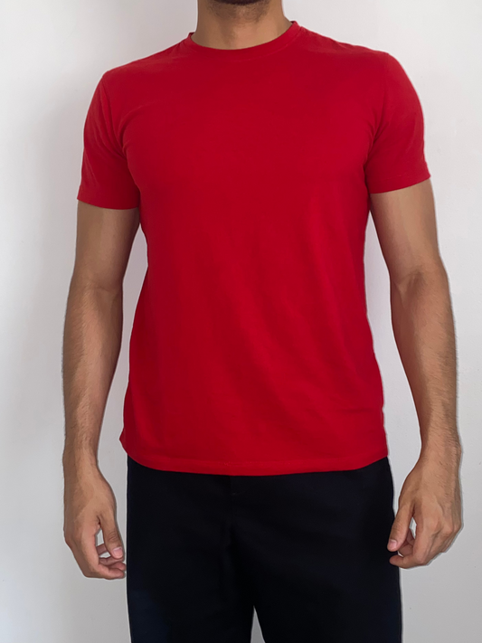 Camiseta Básica Slim Fit - Rojo